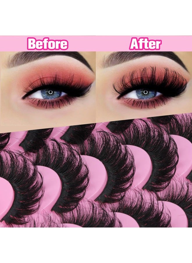 Yawamica - Lashes Fluffy Russian Strip Mink Lashes 18mm D Curl 12 Pairs Wispy Fake Eyelashes Natural Extension Fox Eye Lashes Pack by Yawamica - Image 1