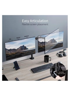 Beauenty Dual Monitor Desk Mount, Heavy Duty Fully Adjustable Stand, Fits 2 LCD LED Screens up to 30 inches, Black  - Image 2