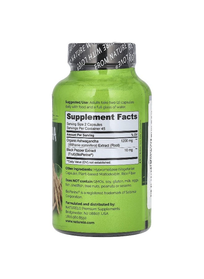 NATURELO NATURELO, Ashwagandha With BioPerine®, 90 Vegetarian Capsules  - Image 2