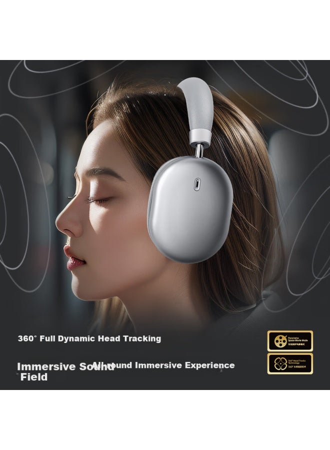 Ikf Nano Space Audio Editionhead-worn Active Noise Cancelling Bluetooth Headphones Gold Standard Certified Wired Wireless Earphone Microphone Aurora Silver - Image 3