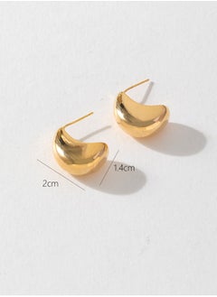 Generic 1 Pairs Gold Hoop Earrings Set for Women Trendy Chunky Gold Hoops 14K Real Gold Plated Small Huggie Earrings for Sensitive Ears Hypoallergenic Jelwery for Gifts  - Image 1