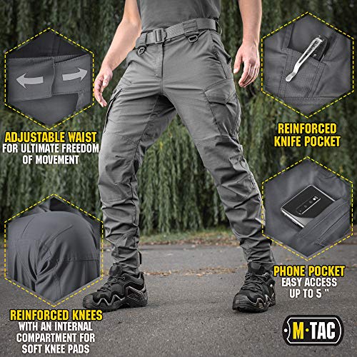 M-Tac Aggressor Flex Tactical Cargo Pants for Men – Durable Rip-Stop Cargo Work Trousers with Reinforced Knees, Stretch Fit and Outdoor Comfort (Dark Grey, 34/34) - Image 5
