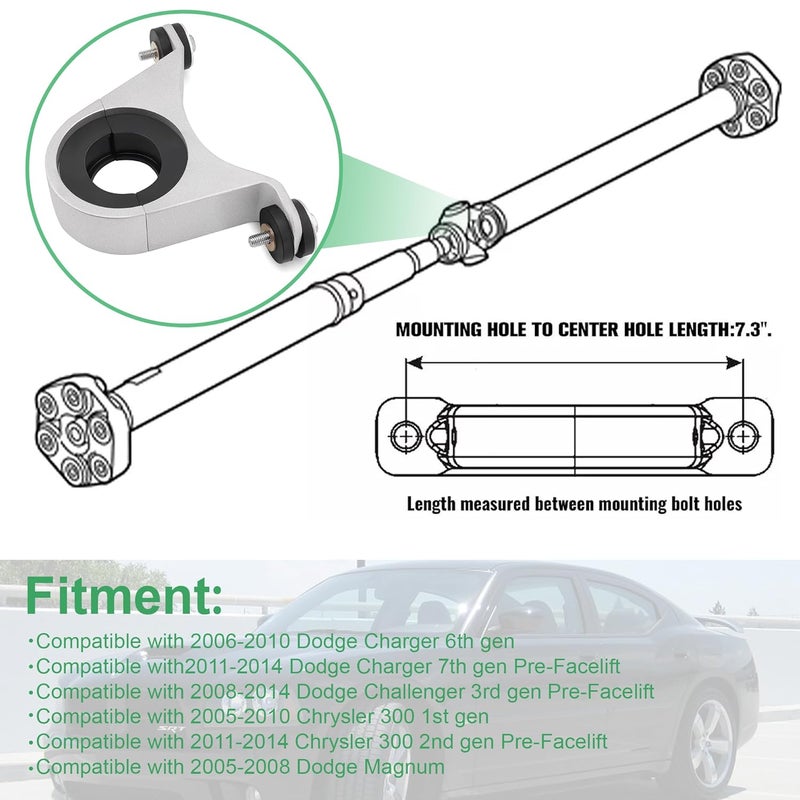 Camotokiit Driveshaft Center Bearing Support Silver Carrier Upgrade for 2005-2014 Dodge Charger/Challenger/Magnum/Chrysler 300 - Image 2