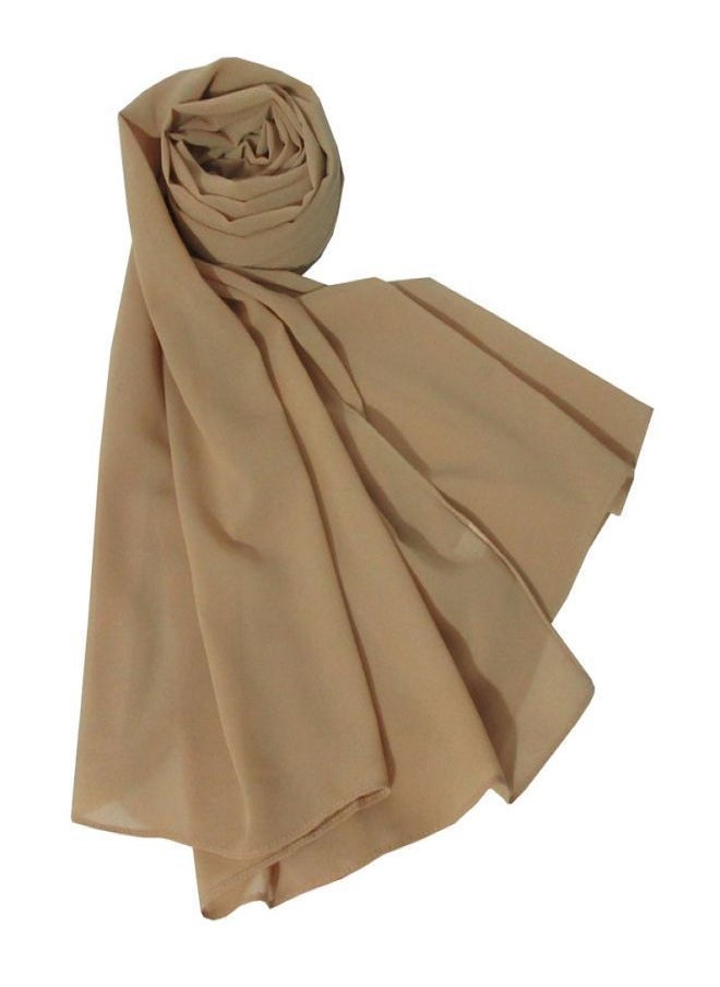 Generic - Big Chiffon Crepe Scarf Solid - Beige - From Fatah - Image 1
