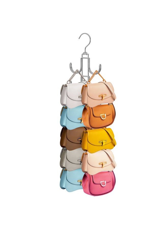 Myfolrena Purse Hanger For Closet, 360 Degree Organizer With 10 Hooks Bag Handbag Hanging, Durable Display Rack Space-Saving Women - Image 1
