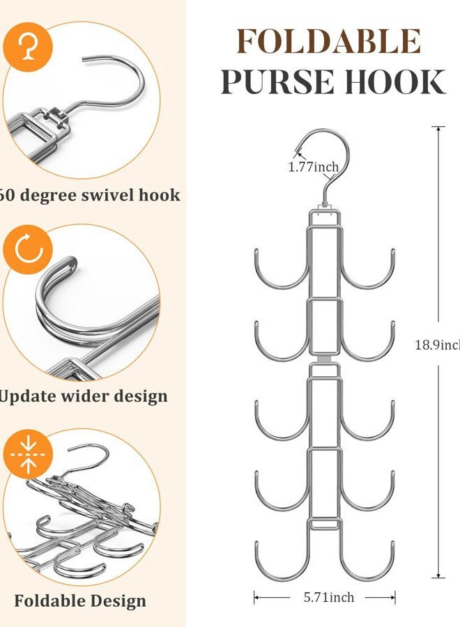 Myfolrena Purse Hanger For Closet, 360 Degree Organizer With 10 Hooks Bag Handbag Hanging, Durable Display Rack Space-Saving Women - Image 4