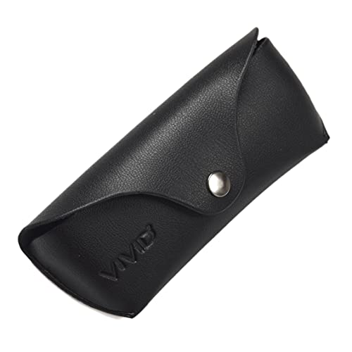 VIVID Vision Unisex Adult Lightweight Eyewear Specs Case Cover | Protect Eye Glasses | Chashma Dibbi | Spectacle Box | Closure - Button | Artificial Leather | XV-8H | Black - Image 1