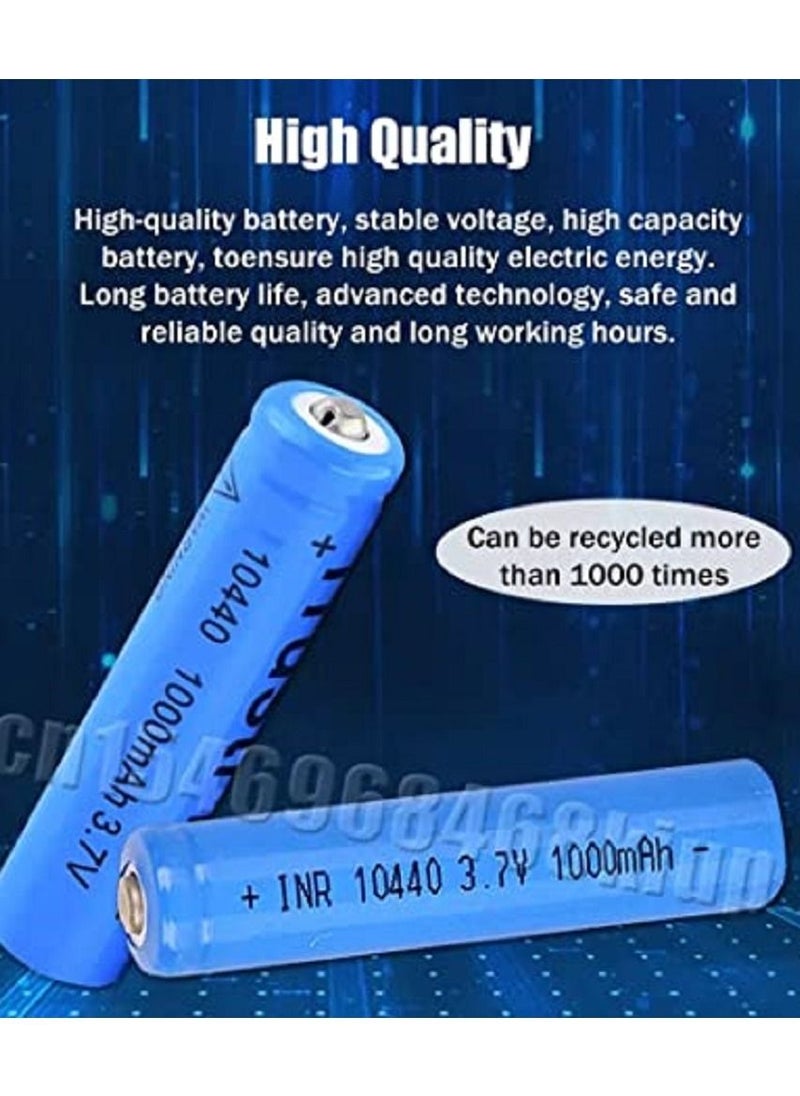 Generic - 1pc 3.7V 1000mAh ICR10440 10440 3A AAA Li-ion Lithium Rechargeable Battery For Flashlight Camera Remote Control Shaver Power Torch - Image 1