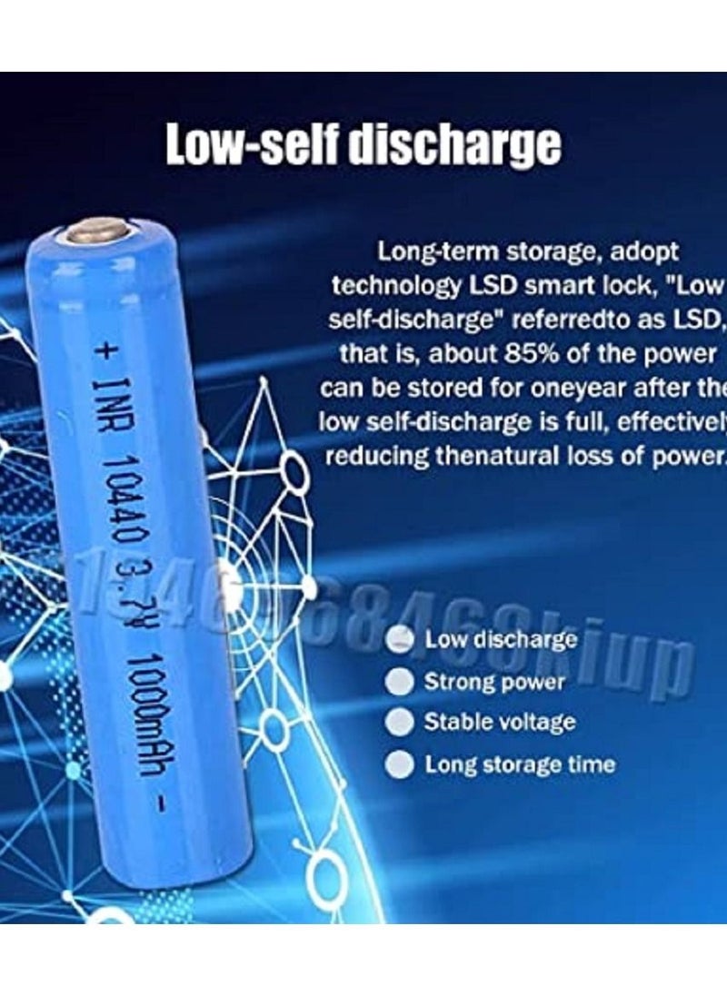 Generic - 1pc 3.7V 1000mAh ICR10440 10440 3A AAA Li-ion Lithium Rechargeable Battery For Flashlight Camera Remote Control Shaver Power Torch - Image 1
