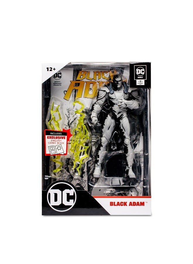 DC Comics DC Direct 7-inch Action Figure w/Comic Black Adam Line Art Variant (Gold Label) - Image 1