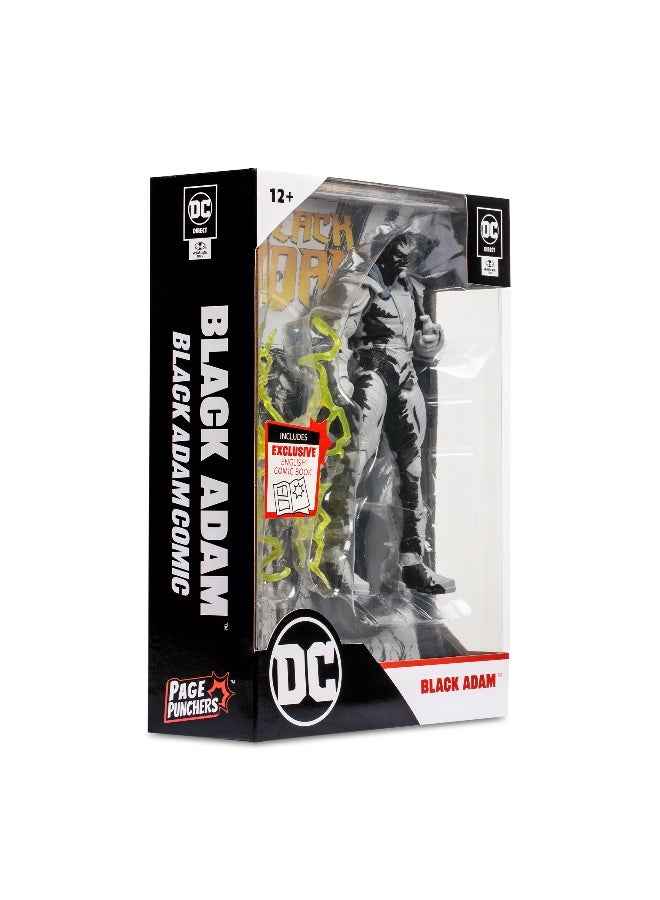 DC Comics DC Direct 7-inch Action Figure w/Comic Black Adam Line Art Variant (Gold Label) - Image 4