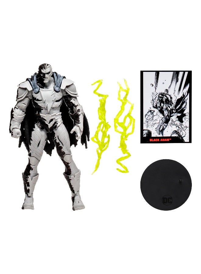 DC Comics DC Direct 7-inch Action Figure w/Comic Black Adam Line Art Variant (Gold Label) - Image 3