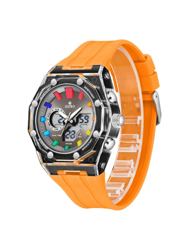 ASTRO Astro A24801-PPOX Kids Analog-Digital Display Watch & Polyurethane Strap Orange