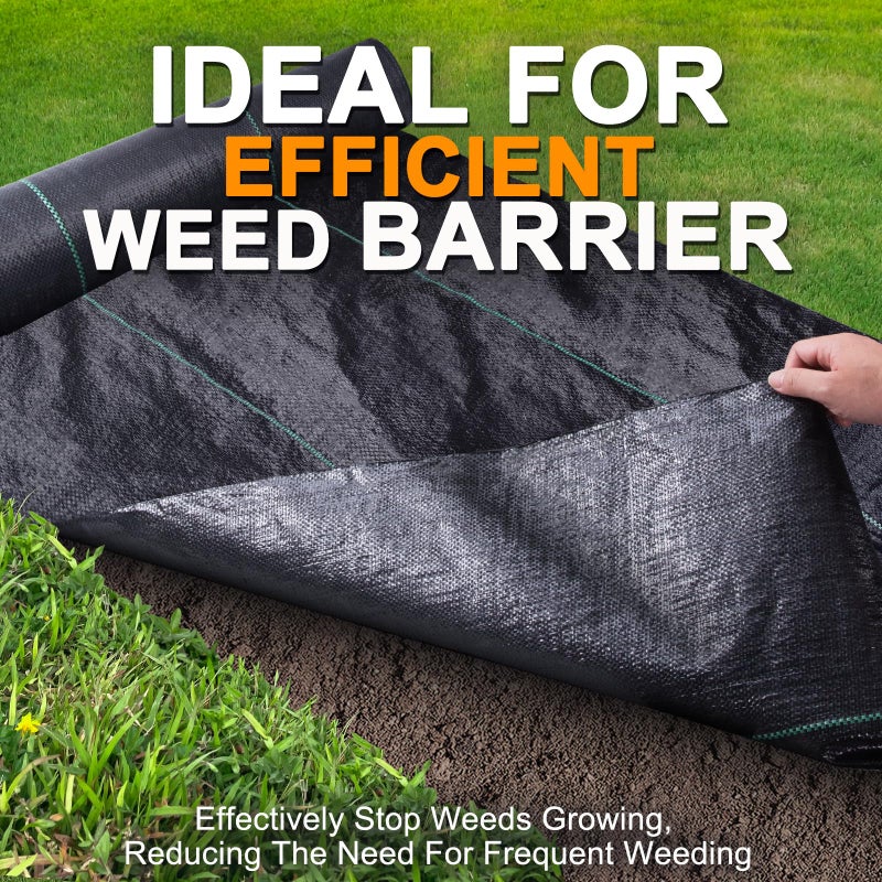 Winisok Garden Weed Barrier Landscape Fabric 4FT x 100FT, Premium Weed Control Garden Cloth, Durable Woven Geotextile Fabric, Mulch Breathable Ground Cover Landscaping Weed Blocker(4ft x 50ft x 2Pack) - Image 2