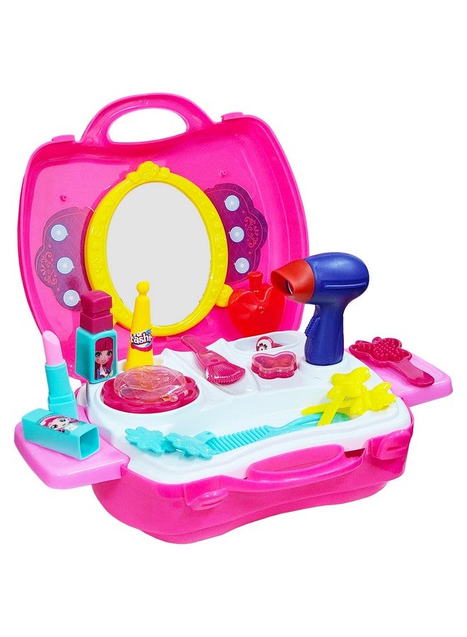 vGRASSP VGRASSP Makeup Roleplay Kit Toy for Girls - Pretend Play Beauty Fashion Cosmetic Accessories Suitcase (Fashion Suitcase)  - Image 1