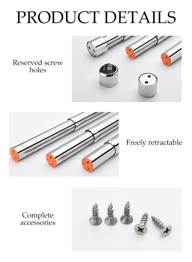 DUNISO Telescopic Closet Pole,Adjustable Stainless Steel Closet Rod Thickened Telescopic Wardrobe Hanging Rail ,Suitable for Home Organization(56 to 100 cm ) - Image 3