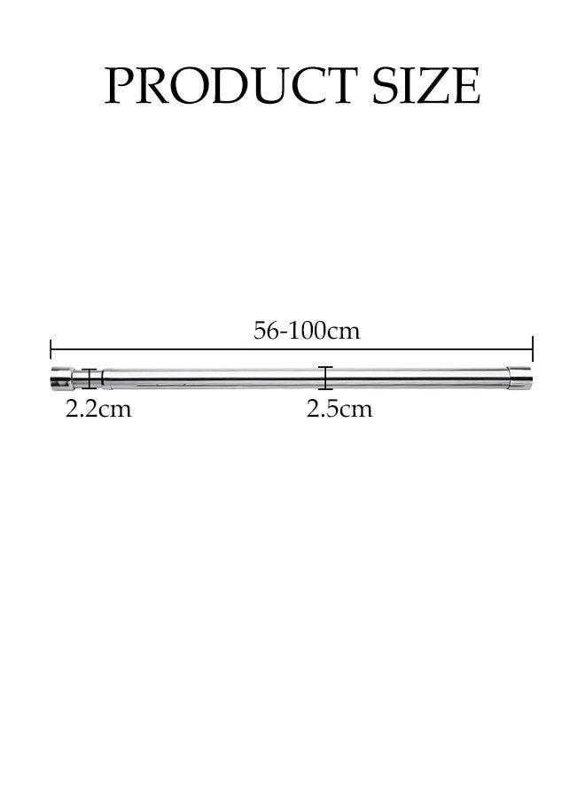 DUNISO Telescopic Closet Pole,Adjustable Stainless Steel Closet Rod Thickened Telescopic Wardrobe Hanging Rail ,Suitable for Home Organization(56 to 100 cm ) - Image 2
