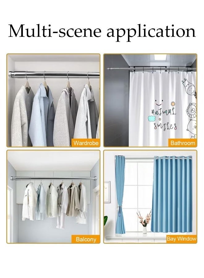 DUNISO Telescopic Closet Pole,Adjustable Stainless Steel Closet Rod Thickened Telescopic Wardrobe Hanging Rail ,Suitable for Home Organization(56 to 100 cm ) - Image 5