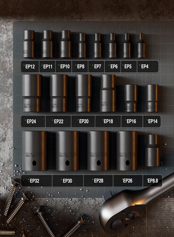 YEKEPRO External Torx Plus Socket Set, 6 Point EP Socke with 1/2'' 3/8'' 1/4'' Drive, Compatible with Tesla - Image 2
