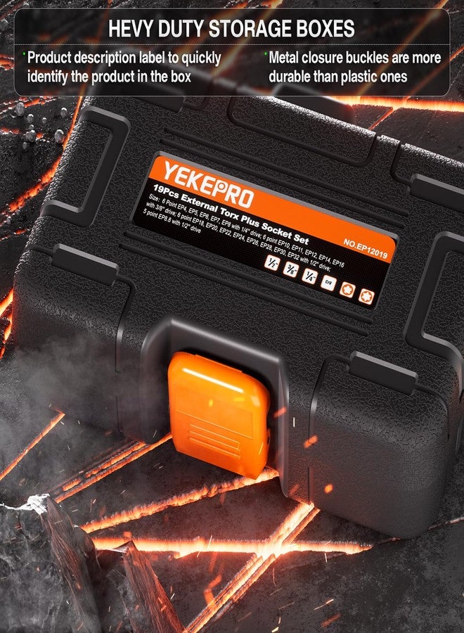 YEKEPRO External Torx Plus Socket Set, 6 Point EP Socke with 1/2'' 3/8'' 1/4'' Drive, Compatible with Tesla - Image 4