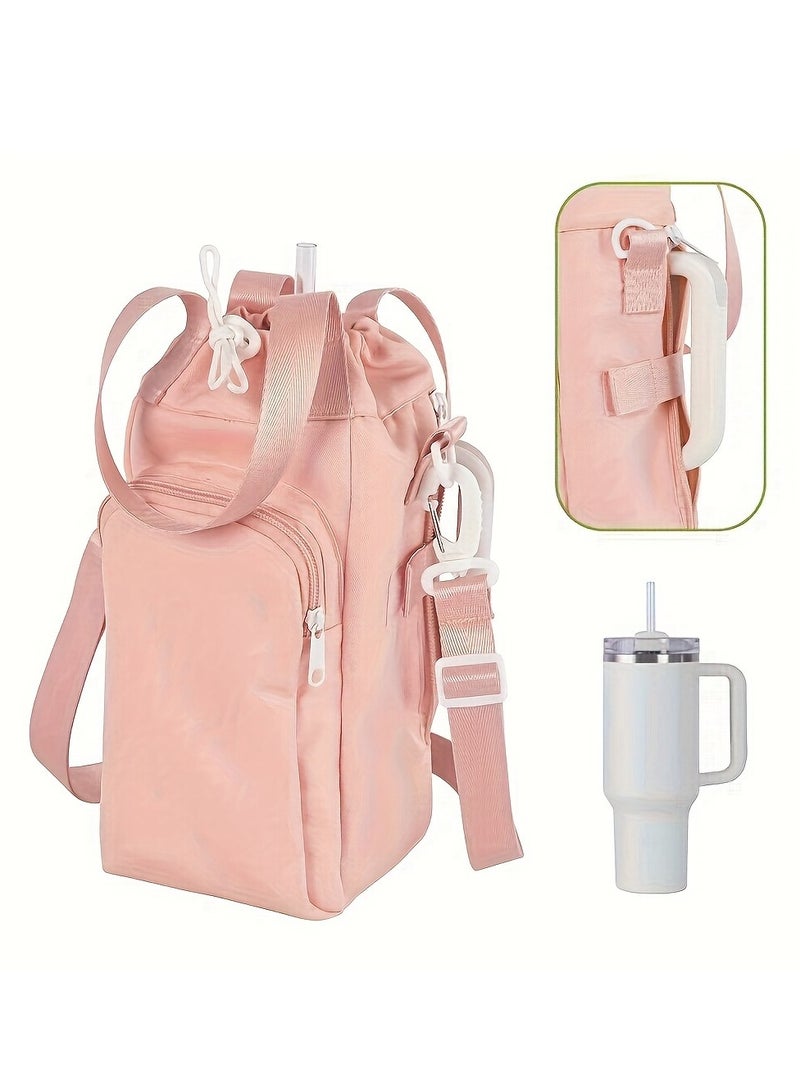EVEREEN Durable & Waterproof Tumbler Carrier Bag with Phone Pocket and Adjustable Crossbody Strap - Perfect for Hands-Free Travel & Outdoor Sports, Fits stanley 40/30oz Bottles,stanley cup accessories - Image 1