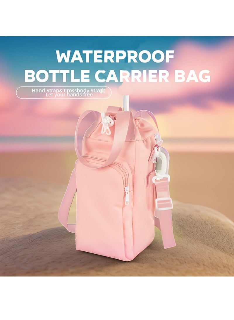 EVEREEN Durable & Waterproof Tumbler Carrier Bag with Phone Pocket and Adjustable Crossbody Strap - Perfect for Hands-Free Travel & Outdoor Sports, Fits stanley 40/30oz Bottles,stanley cup accessories - Image 2