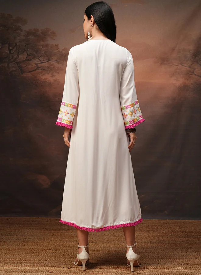Vishudh Embroidered Cotton Dress