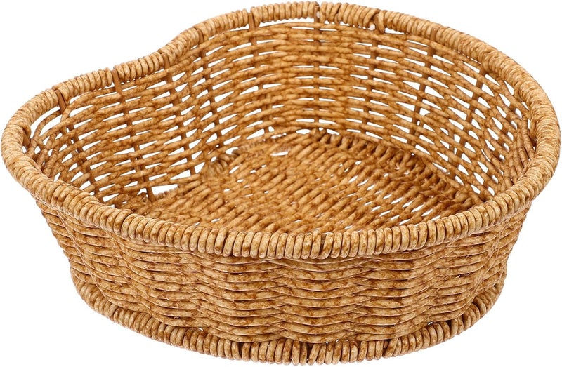 Heart-shaped Candy Basket Small Woven Kitchen Storage Basket Multi-function Fruit and Snack Holder for Home and Party Use - Image 1