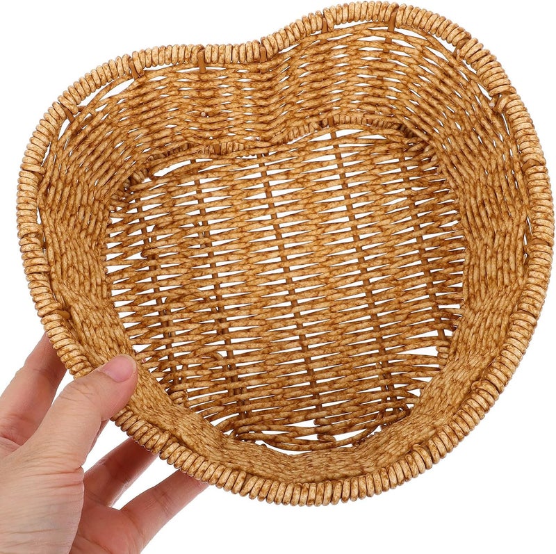 Heart-shaped Candy Basket Small Woven Kitchen Storage Basket Multi-function Fruit and Snack Holder for Home and Party Use - Image 4