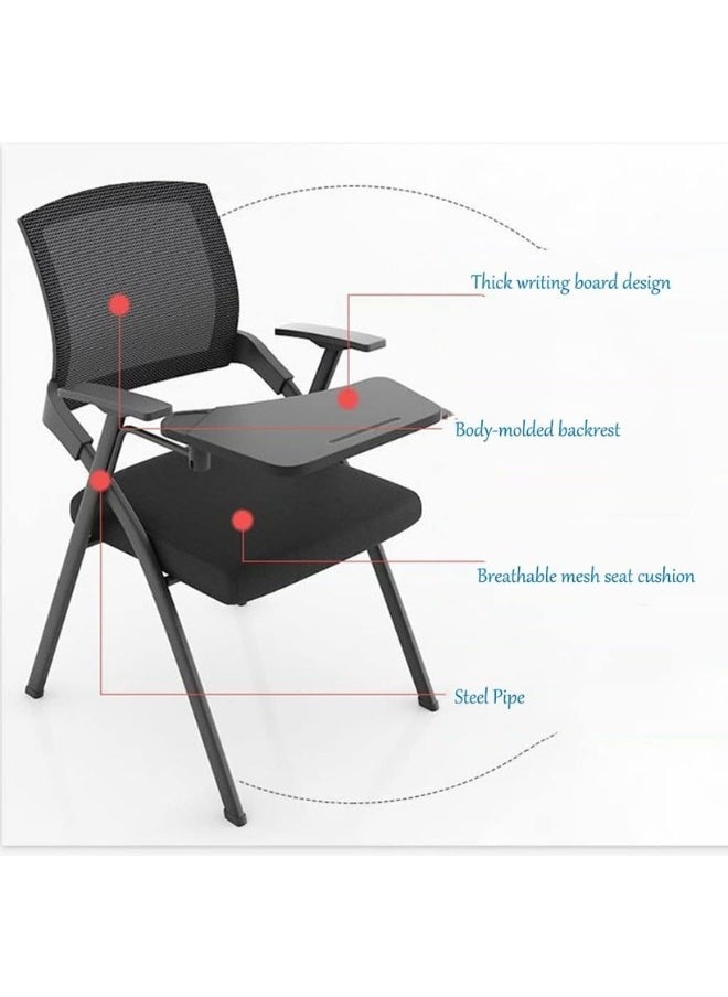 SMART HOME - Ergonomic Foldable Office Chair with Removable Side Table – Lecture and Training Study Chair, Ideal for Offices, Classrooms, and Meeting Rooms – Breathable Mesh Design with Padded Seat and Durable Metal Frame - Image 1