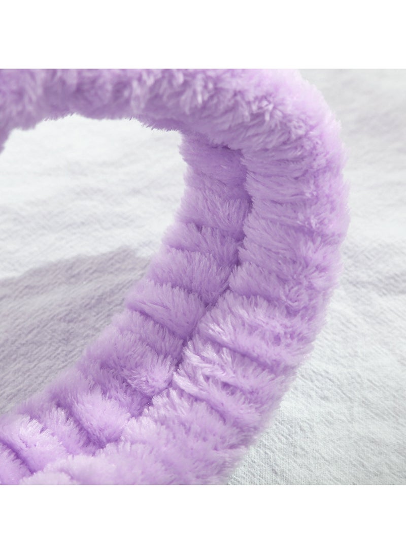 Bow tie headband Wrist strap Female face water absorbent coral velvet headband wrist strap a set - Image 2