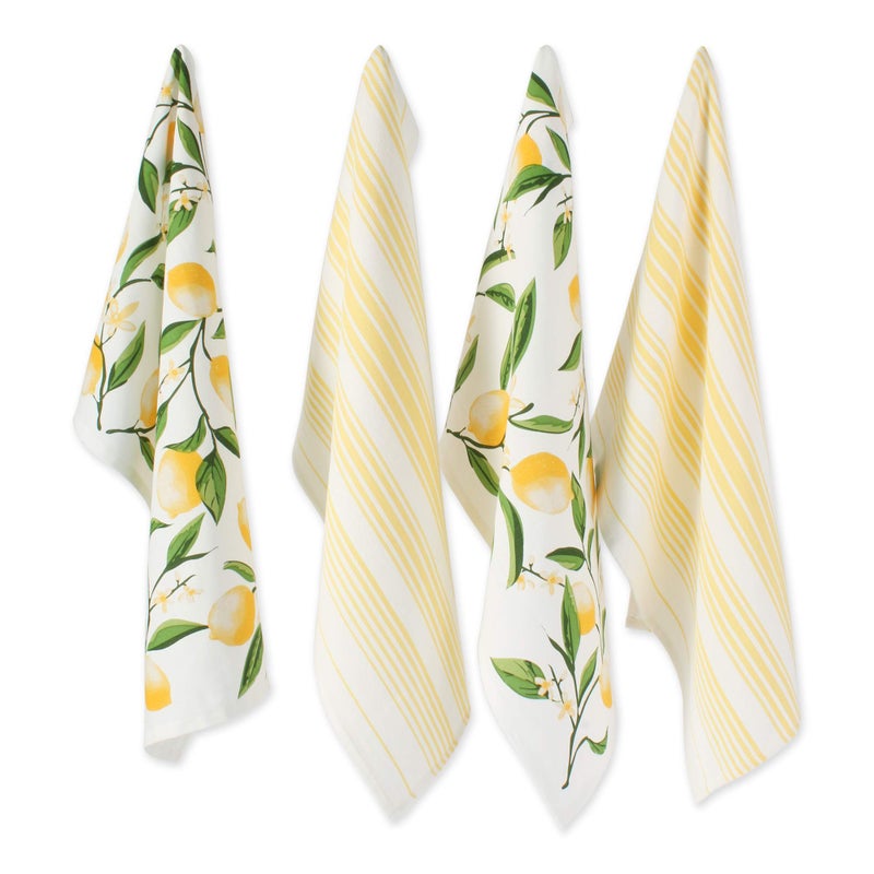DII Lemon Bliss Kitchen Collection Dishtowel Set 4 Count