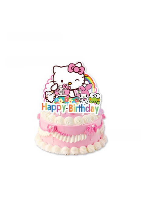 New Pink KT Cat Birthday Party Tableware Set Large socket 1P-KT cat