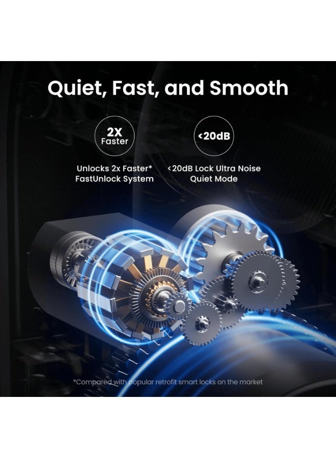 SwitchBot Lock Ultra Smart Door Lock – Keyless Bluetooth Smart Lock with Auto Unlock, App Control, Voice Control, Easy Installation – Black - Image 2