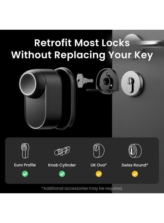 SwitchBot Lock Ultra Smart Door Lock – Keyless Bluetooth Smart Lock with Auto Unlock, App Control, Voice Control, Easy Installation – Black - Image 5