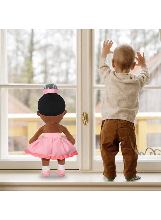 maxshop Plush Dolls 17'' First Baby Doll For Kids Super Soft Plush Toy (Pink Dress Princess Black Doll) - Image 3