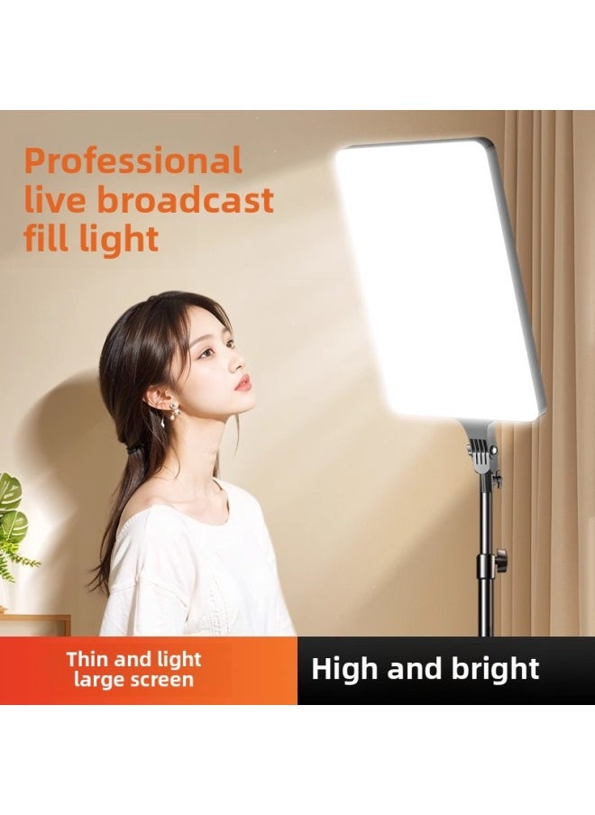General - Live Fill Light Anchor Dedicated Led Photographer Lighting Light Indoor Square Flat Panel Light-Light Source Color:【 12inch Full Screen】 Desktop Disc Bracket + Single Camera Position - Image 1
