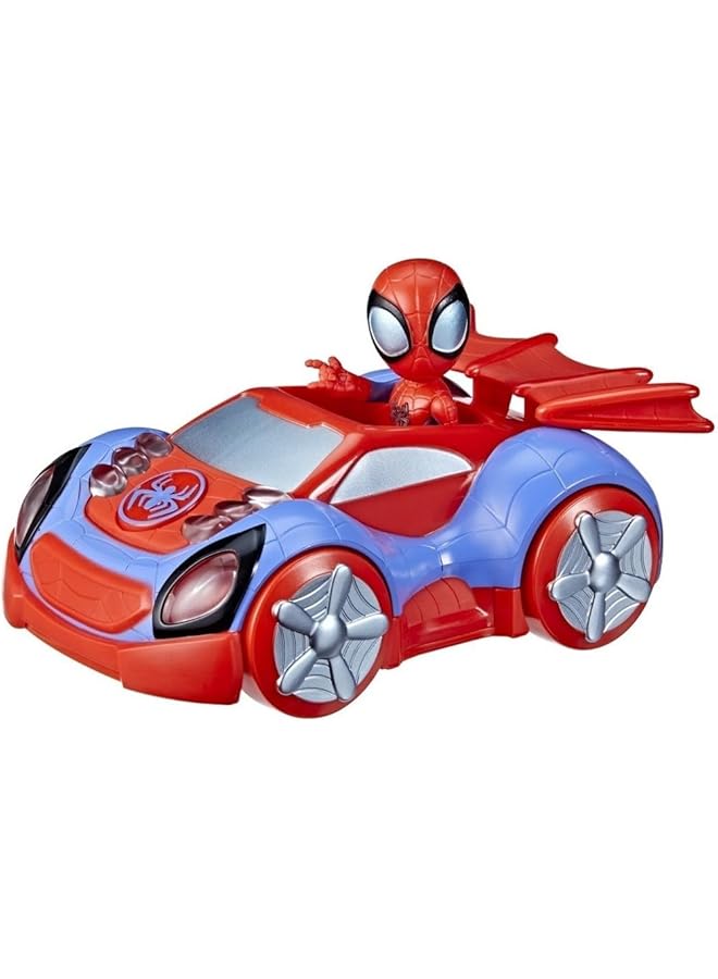 سبايدي اند هيز اميزينج فريندز مجموعة لعب السيارة سبايدرمان وأصدقائه المذهلين، أضواء توهج تيك قطعتين مع صوت 4 وحدات - Image 1