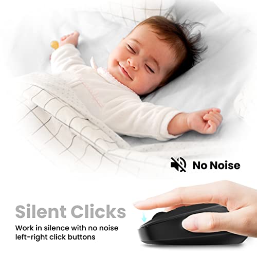 Portronics Toad 27 Wireless Mouse, Silent Buttons, 2.4 GHz with USB Nano Dongle for PC/Mac/Laptop, Auto Power Saving Mode, Adjustable DPI Button(Black) - Image 3