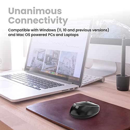 Portronics Toad 27 Wireless Mouse, Silent Buttons, 2.4 GHz with USB Nano Dongle for PC/Mac/Laptop, Auto Power Saving Mode, Adjustable DPI Button(Black) - Image 5
