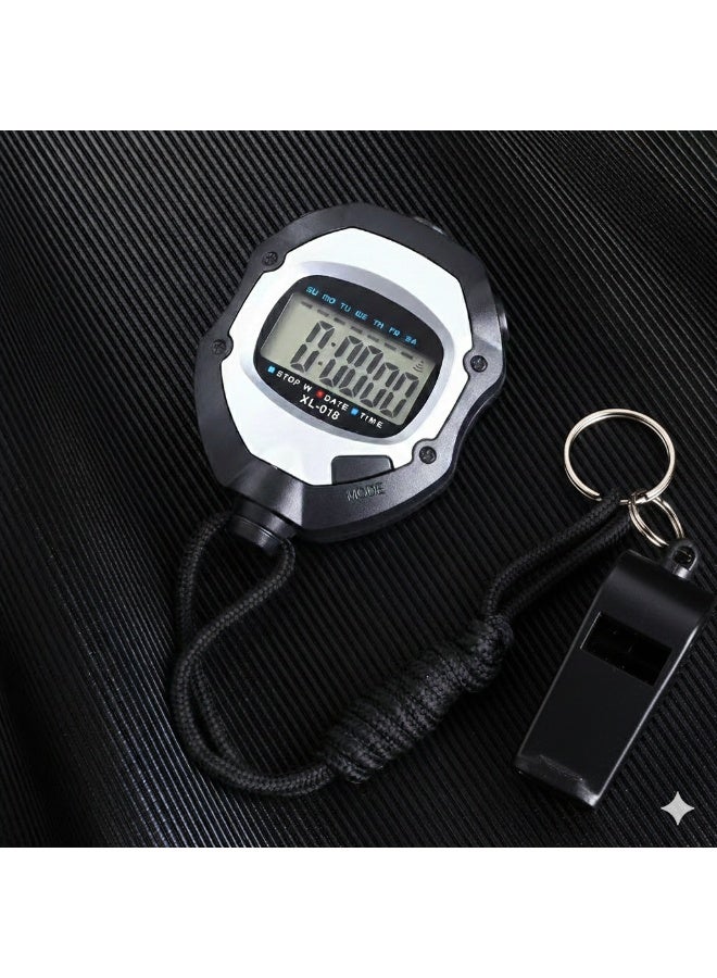 طقم الحكام والمدربين الاحترافي: ساعة إيقاف رقمية عالية الدقة مع صفارة رياضية بصوت قوي - مقاومة للصدمات - مثالية للجري، كرة القدم، والتمارين الرياضية - Image 5