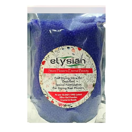 Elysian 1Kg Blue Silica Gel Crystals | Indicating Moisture Absorber Beads (Blue to Pink) | Reusable Desiccant for Flower Drying, Resin Art, Crafts, Storage & Humidity Control - Image 1