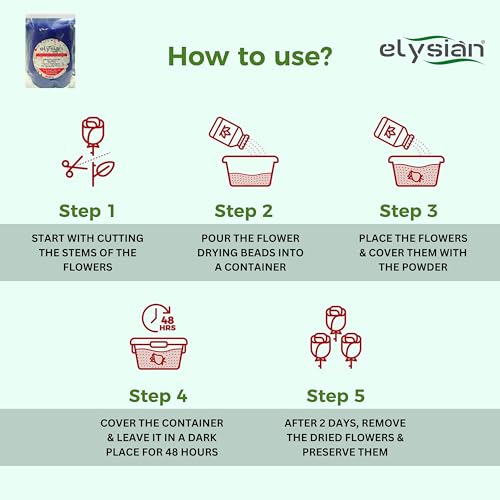 Elysian 1Kg Blue Silica Gel Crystals | Indicating Moisture Absorber Beads (Blue to Pink) | Reusable Desiccant for Flower Drying, Resin Art, Crafts, Storage & Humidity Control - Image 2