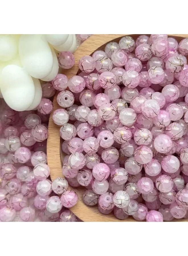 30 قطعة خرز زجاجي أخضر متشقق مقاس 10 مم لصنع المجوهرات يدوياً والأساور والقلائد - Image 5