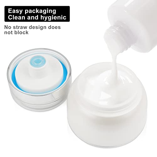 USRommaner 2 Pack 2 Oz/60ml Airless Pump Jar Pot,Empty Acrylic Vacuum Face Cream Jar with Press Pump,Portable Refillable Travel Lotion Sample Cosmetic Container for Makeup,Essence,Lotion,Moisturizer,Eye Cream - Image 2