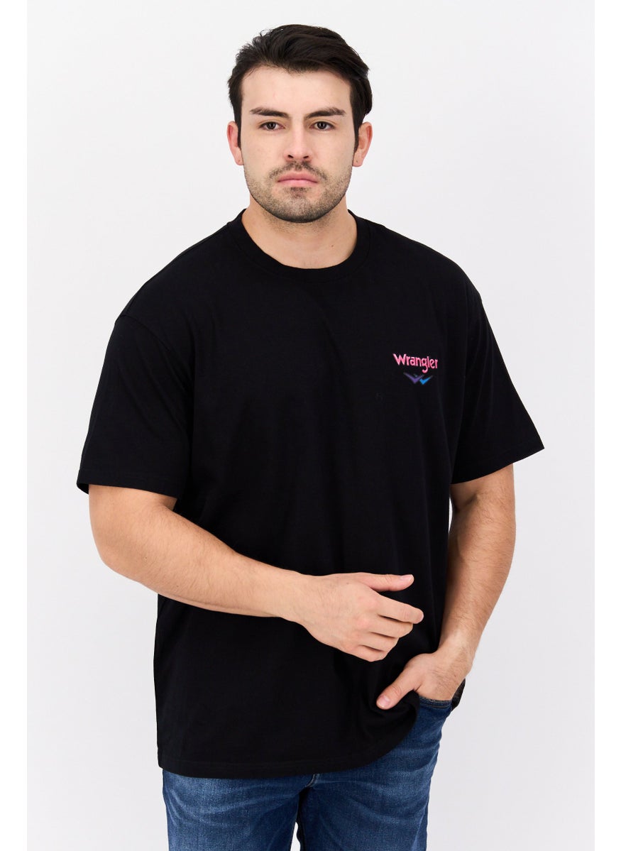 Wrangler - Men Crew Neck Short Sleeve Brand Logo T-shirts, Black - Image 1