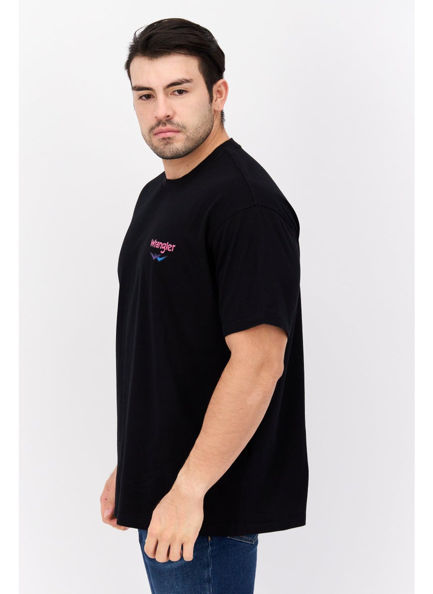 Wrangler - Men Crew Neck Short Sleeve Brand Logo T-shirts, Black - Image 1