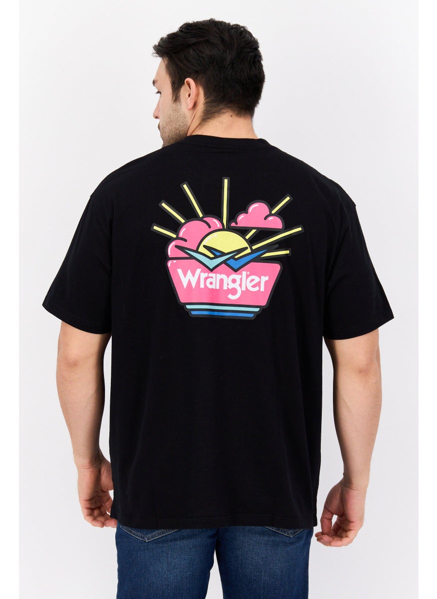 Wrangler - Men Crew Neck Short Sleeve Brand Logo T-shirts, Black - Image 1