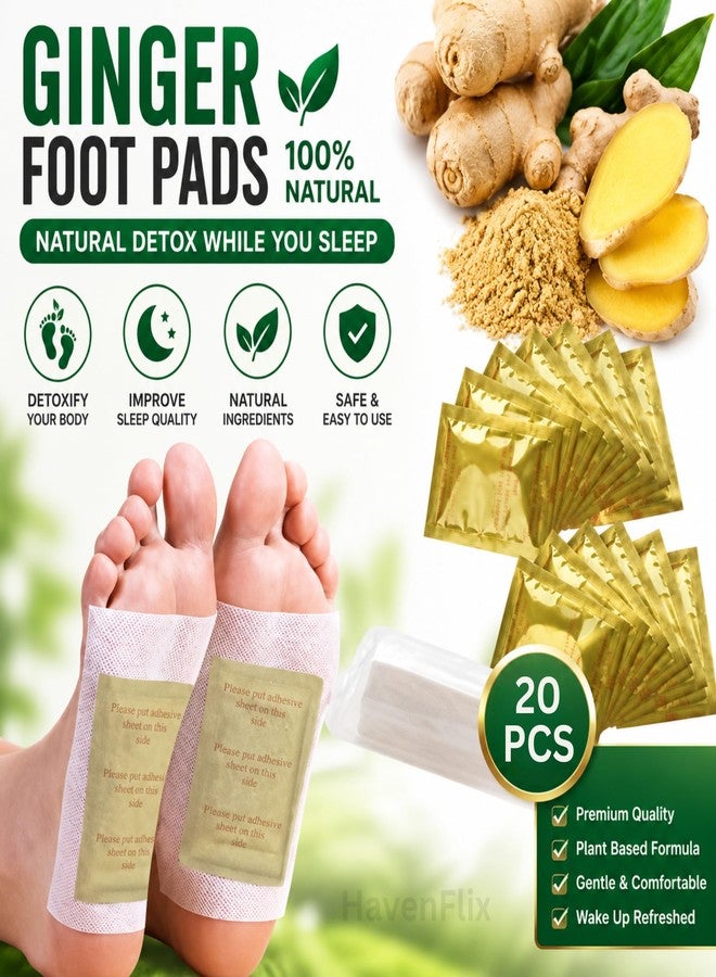 HavenFlix Detox Foot Patches for Overnight Foot Care | Ginger & Salt Adhesive Foot Pads | Relaxing Overnight Foot Patch | Natural Herbal Foot Stickers | 20 Pads + 20 Adhesive Sheets | Pack of 2 - Image 5