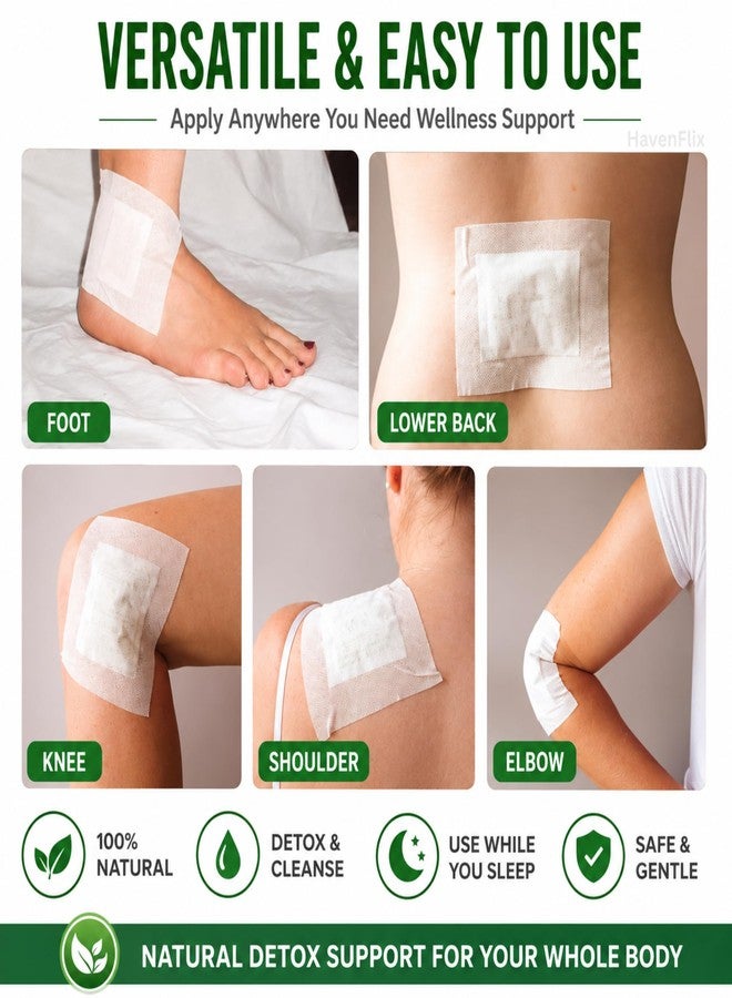 HavenFlix Detox Foot Patches for Overnight Foot Care | Ginger & Salt Adhesive Foot Pads | Relaxing Overnight Foot Patch | Natural Herbal Foot Stickers | 20 Pads + 20 Adhesive Sheets | Pack of 2 - Image 4